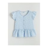 LC Waikiki LCW Kids V Yaka Çiçekli Müslin Kız Çocuk Gömlek