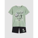 LC Waikiki Lcw Kids Yeşil Baskılı Erkek Çocuk Şortlu Pijama Takımı - 12 - 13 Yaş