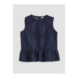 LC Waikiki LCW KidsLacivert Fiyonk Detaylı Fırfırlı Kız Çocuk Jean Bluz