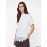 LC Waikiki LCW Modest Beyaz Bisiklet Yaka Dantelli Bluz