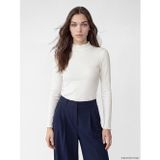 LC Waikiki LCW Modest Beyaz Dik Yaka Kadın Fitilli Body