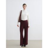 LC Waikiki LCW Modest Bordo Beli Lastikli Geniş Paça Kadın Triko Pantolon
