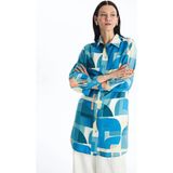 LC Waikiki Lcw Modest Desenli Kadın Gömlek Tunik - Mavi - 38
