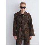 LC Waikiki Lcw Modest Gömlek Yaka Leopar Desenli Kadın Jean Ceket - 42 - Kahverengi