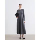 LC Waikiki LCW Modest Gri Bisiklet Yaka Kloş Elbise