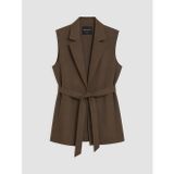 LC Waikiki LCW Modest Haki Beli Kuşaklı Kadın Klasik Yelek