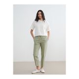 LC Waikiki LCW Modest Haki Beli Lastikli Havuç Kesim Kadın Pantolon