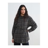 LC Waikiki LCW Modest Haki Ekose Kadın Gömlek Tunik