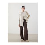 LC Waikiki LCW Modest Kahverengi Beli Lastikli Dokulu Kadın Pantolon