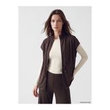LC Waikiki LCW Modest Kahverengi Dik Yaka Taşlı Soft Touch Kadın Yelek