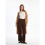 LC Waikiki LCW Modest Kahverengi Kadın Beli Lastikli Düz Triko Pantolon