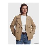 LC Waikiki LCW Modest Kahverengi Kruvaze Yaka Oversize Kadın Trençkot