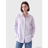 LC Waikiki LCW Modest Lila Çizgili Modal Karışımlı Kadın Gömlek Tunik