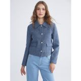 LC Waikiki LCW Modest Mavi Gömlek Yaka Kadın Tüvit Ceket