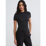 LC Waikiki LCW Modest Metalik Dik Yaka Parlak Görünümlü Kadın Body