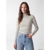 LC Waikiki LCW Modest Yeşil Dik Yaka Çizgili Kadın Body