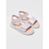 LC Waikiki LCW STEPS BEYAZ Cırt Cırtlı Baskılı Kız Çocuk Sandalet