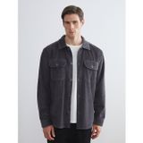 LC Waikiki LCW Vision Antrasit Regular Fit Kadife Erkek Gömlek Ceket