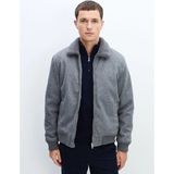 LC Waikiki Lcw Vision Antrasit Standart Kalıp Gömlek Yaka Erkek Kaşe Mont - XL