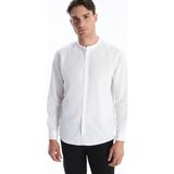 LC Waikiki LCW Vision Beyaz Regular Fit Uzun Kollu Keten Karışımlı Erkek Gömlek