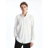 LC Waikiki Lcw Vision Beyaz Slim Fit Uzun Kollu Erkek Dokulu Gömlek