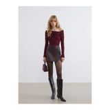 LC Waikiki Lcw Vision Bordo Kayık Yaka Kadın Triko Kazak