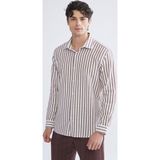 LC Waikiki LCW Vision Bordo Regular Fit Uzun Kollu Çizgili Erkek Gömlek