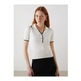 LC Waikiki LCW Vision Ekru Polo Yaka Kadın Triko Kazak