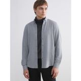 LC Waikiki LCW Vision Gri Slim Fit Uzun Kollu Erkek Dokulu Gömlek