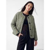 LC Waikiki LCW Vision Haki Baklava Desenli Oversize Kadın Şişme Mont