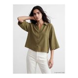 LC Waikiki LCW Vision Haki Oversize Kadın Gömlek