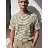 LC Waikiki Lcw Vision Haki Relax Fit Bisiklet Yaka Çizgili Erkek Tişört