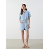 LC Waikiki LCW Vision Kadın Jean Tulum Indigo Gömlek Yaka