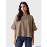 LC Waikiki LCW Vision Kahverengi Bisiklet Yaka Oversize Bluz