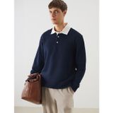 LC Waikiki LCW Vision Lacivert Polo Yaka Uzun Kollu Erkek Sweatshirt