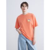 LC Waikiki LCW Vision Mercan Bisiklet Yaka Baskılı Oversize Kadın Tişört
