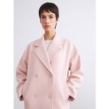LC Waikiki LCW Vision Pembe Kruvaze Yaka Kadın Kaşe Kaban