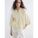 LC Waikiki Lcw Vision Sarı Çizgili Oversize Kadın Gömlek