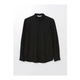 LC Waikiki LCW Vision Siyah Slim Fit Uzun Kollu Erkek Dokulu Gömlek