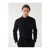 LC Waikiki LCW Vision Siyah Slim Fit Uzun Kollu Erkek Gömlek
