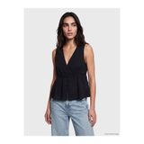 LC Waikiki LCW Vision Siyah V Yaka Dantel Detaylı Peplum Bluz
