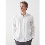 LC Waikiki Lcw Vision Slim Fit Uzun Kollu Armürlü Erkek Gömlek - Beyaz