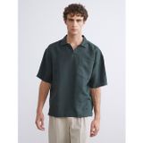 LC Waikiki LCW Vision Yeşil Regular Fit Kısa Kollu %100 Keten Erkek Gömlek