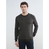 LC Waikiki Lcwaıkıkı Classic Antrasit Bisiklet Yaka Desenli Erkek Triko Kazak - 2XL