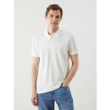 LC Waikiki LCWAIKIKI Classic Beyaz Büyük Beden Polo Yaka Desenli Pike Erkek Tişört
