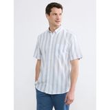 LC Waikiki Lcwaıkıkı Classic Beyaz Regular Fit Çizgili Armürlü Erkek Gömlek - XL