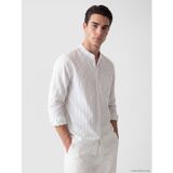 LC Waikiki LCWAIKIKI Classic Beyaz Regular Fit Hakim Yaka Çizgili Poplin Erkek Gömlek