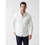LC Waikiki Lcwaıkıkı Classic Beyaz Regular Fit Keten Görünümlü Erkek Basic Gömlek