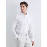 LC Waikiki LCWAIKIKI Classic Beyaz Regular Fit Keten Karışımlı Erkek Basic Gömlek