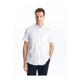 LC Waikiki LCWAIKIKI Classic Beyaz Regular Fit Keten Karışımlı Erkek Gömlek